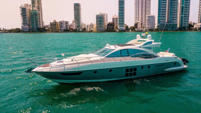Croisière privée en yacht Azimut de 19 mètres au coucher du soleil à Carthagène