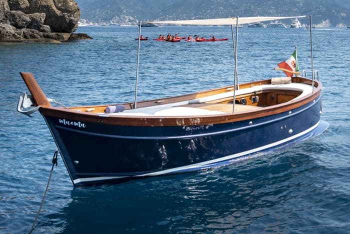 Belleza atemporal en barco: explora la costa de Portofino con estilo
