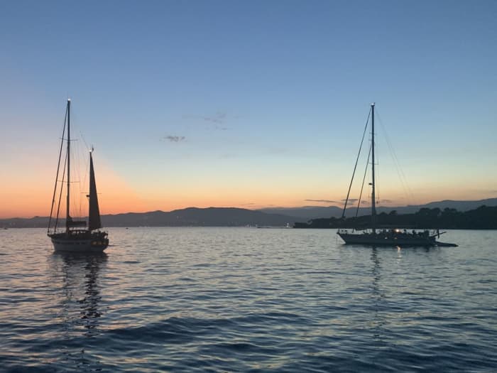 Sailing day between Nice and Monaco and local picnic