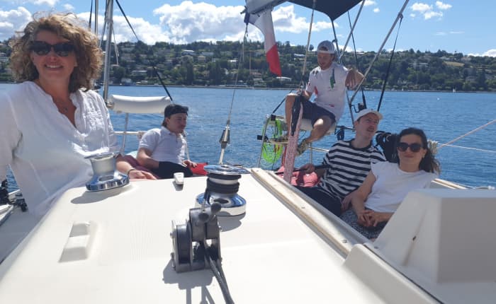 Full-day sailing trip in Évian-les-Bains on a sailboat