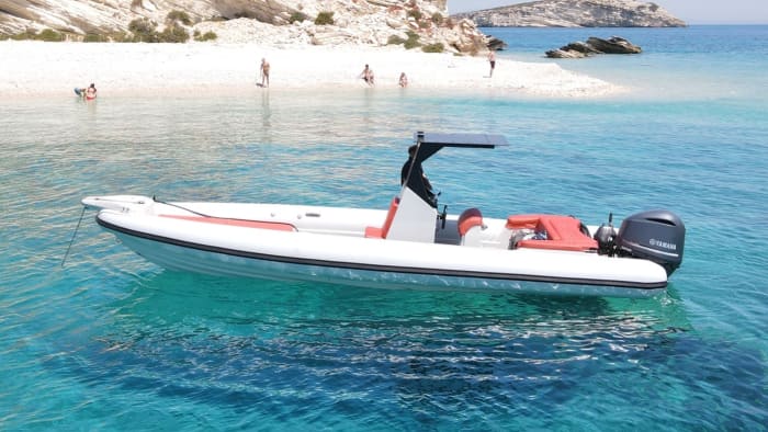 One day in Patmos on a motorboat