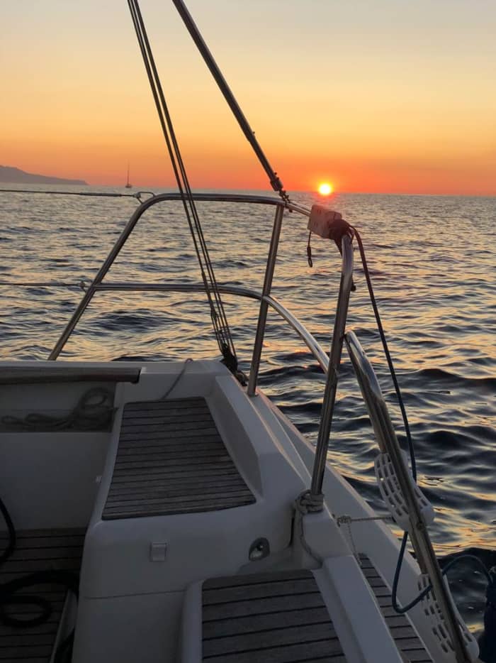 Sunset sail with an aperitif in the Gulf of Naples