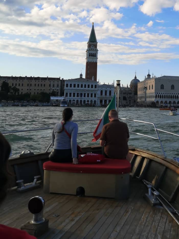 Exclusive dinner on a boat on San Marco