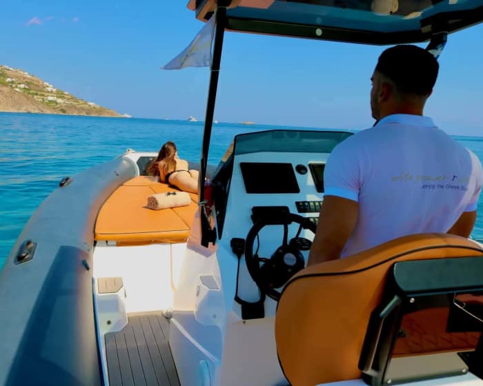 Discover Mykonos: A full day of sun on a motorboat