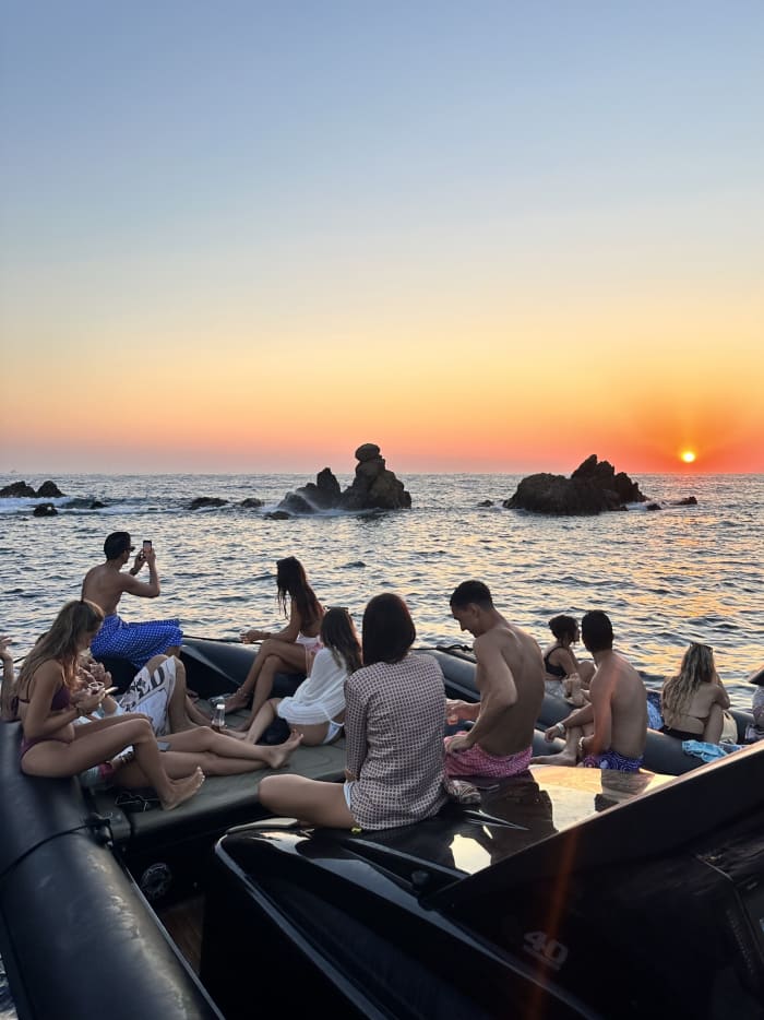 One day in Patmos on a motorboat