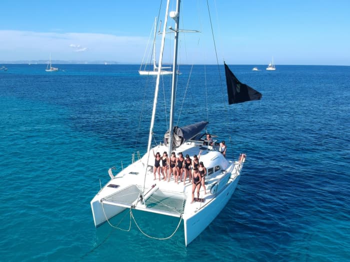 Excursion en catamaran de Formentera à Cala Saona et S'Espalmado