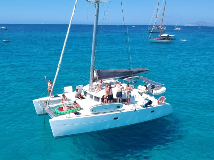 Excursion en catamaran de Formentera à Cala Saona et S'Espalmado