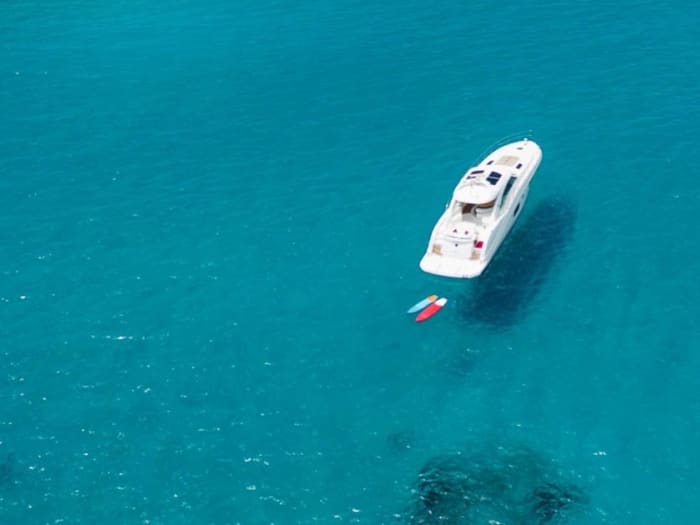 8-hour luxury Formentera excursion aboard a Sea Ray Sundancer 55