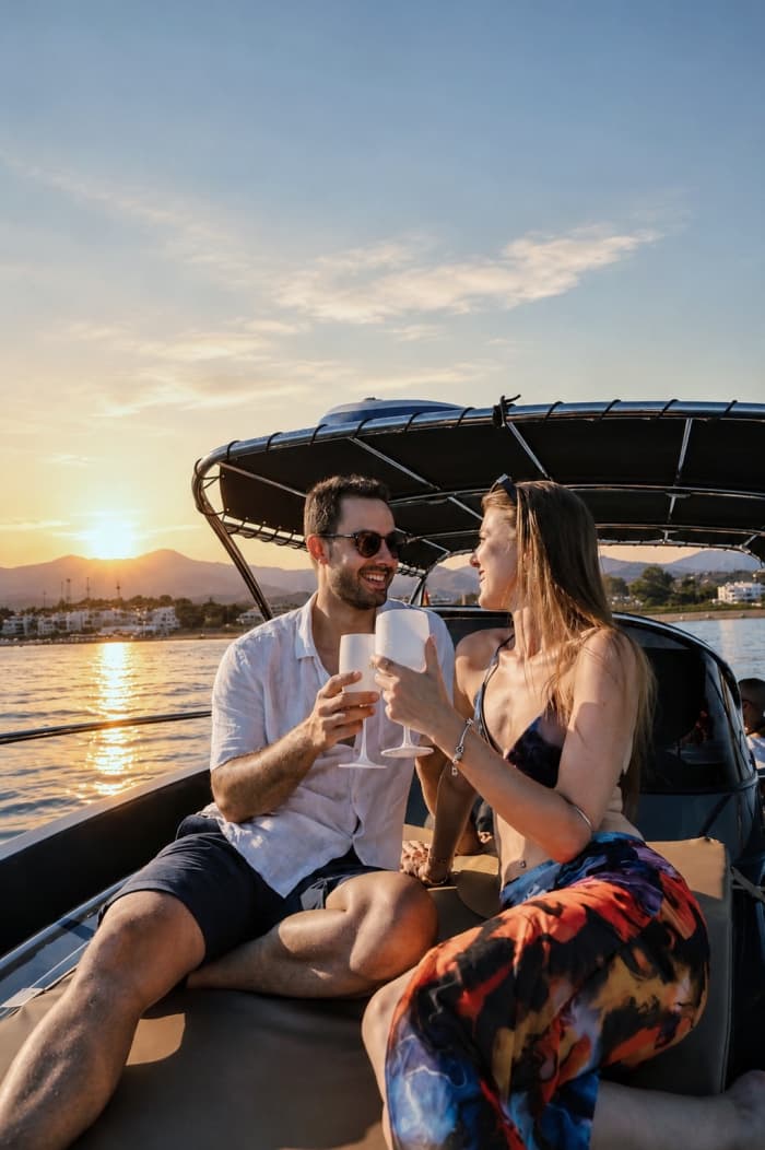 Privé zonsondergangcruise in Estepona met gratis cava