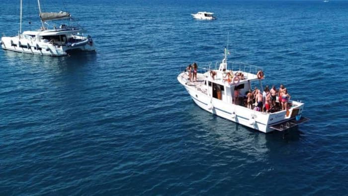 One day in Forio on a motorboat