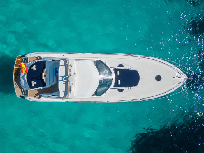 Portofino 53 All inclusive, Treibstoff, Skipper, Route nach Formentera Saona zum Festpreis und ohne Sorgen.