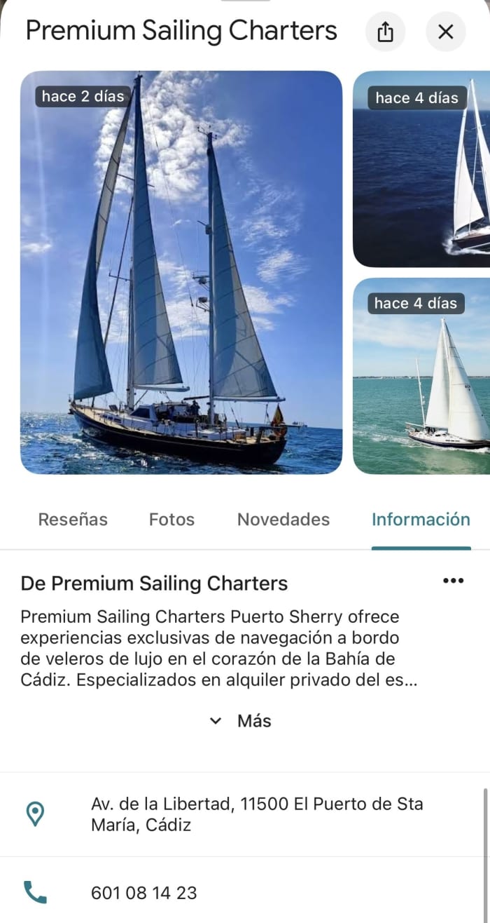 Excursión de día completo en velero por el municipio de El Puerto de Santa María.
