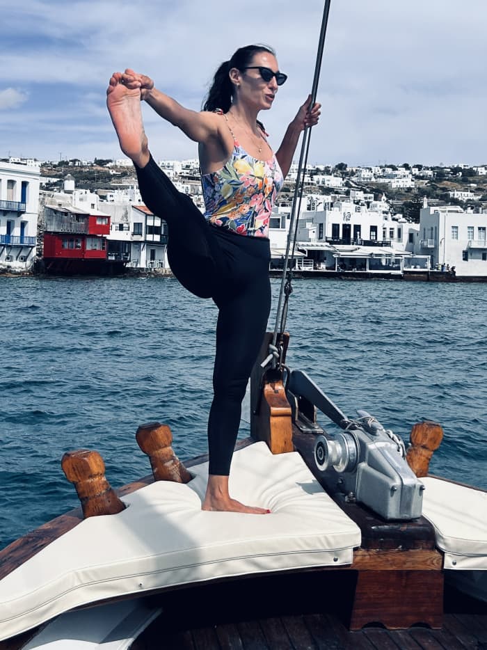 Sunset Yoga class on board with food and drinks