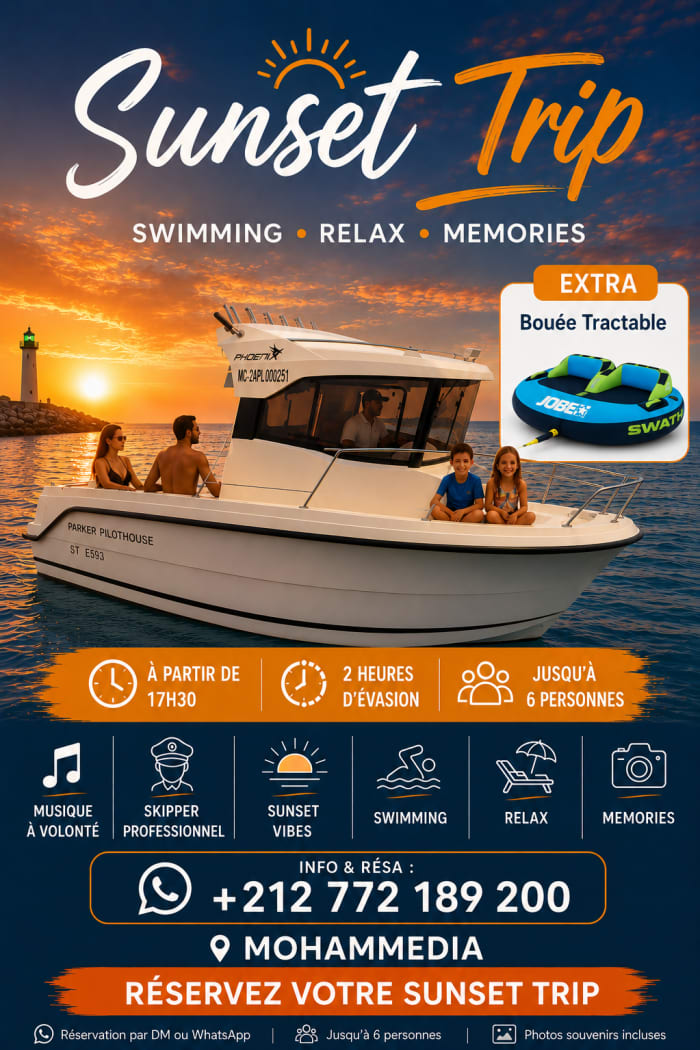 Sonnenuntergangsausflug nach Mohammedia | Schwimmen • Sonnenuntergang • Entspannung