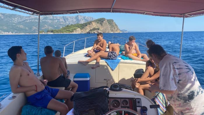 Your private motorboat with all equipment you need for a day all around Budva's bay