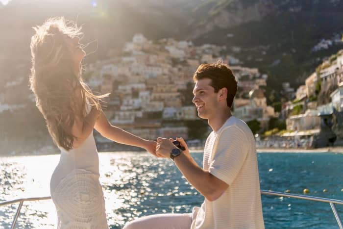 Heiratsantrag bei Sonnenuntergang