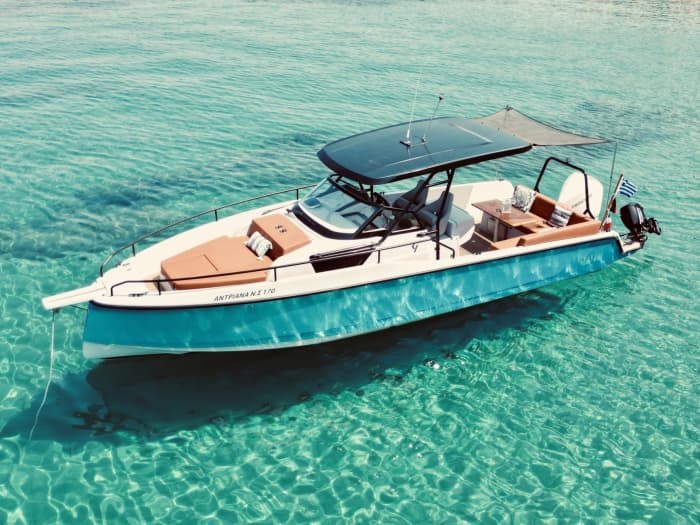 Discover Zakynthos on a full-day trip on a motorboat