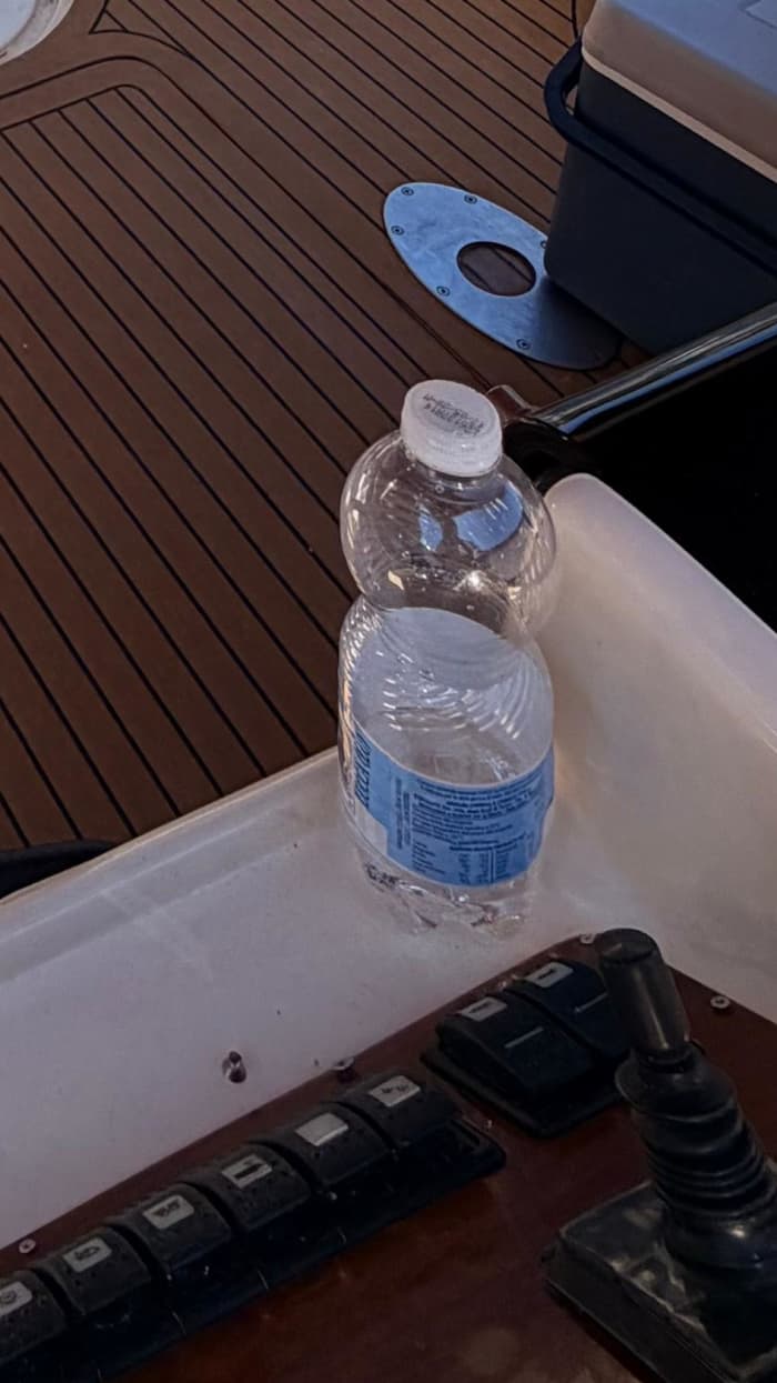 Aperitif on a boat at sunset