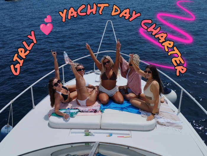 💕 Dagtocht met een jacht voor meiden 🎉: Een dagje uit met de meiden 🎁🎀!! Vrouwelijke kapitein 🛟