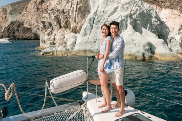 Private Luxus-Heiratsantragskreuzfahrt auf Santorin