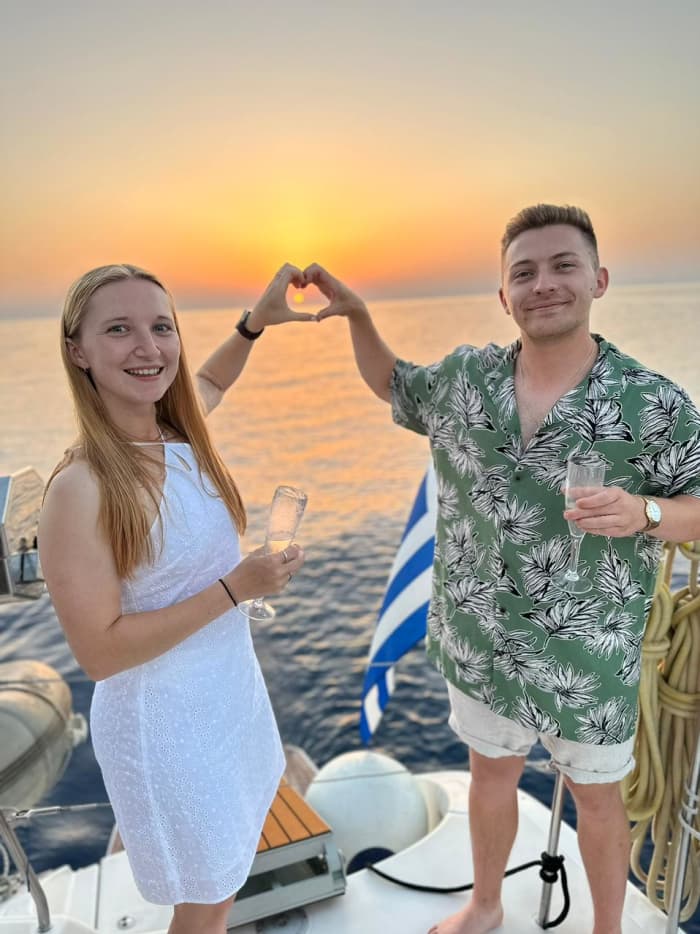 Private Luxus-Heiratsantragskreuzfahrt auf Santorin