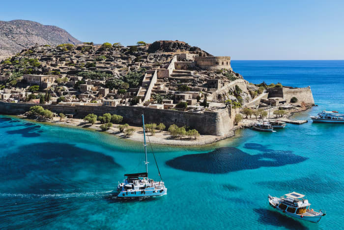 Spinalonga & Kolokitha Bay Catamaran Sunset Cruise – Swim, Dine & Unwind