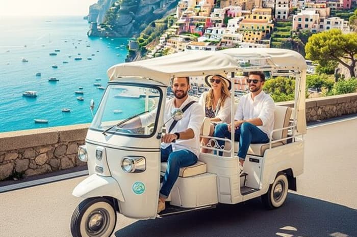 Ape Calessino + Amalfi Coast Boat Tour