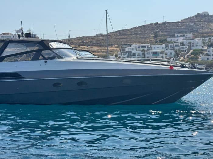 One day in Mykonos on a motor yacht