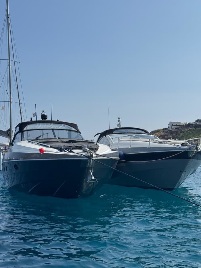 One day in Mykonos on a motor yacht