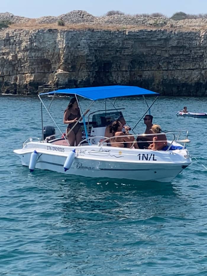 Bisceglie Sunset Boat Tour to the Ripalta Caves and a Swim Stop