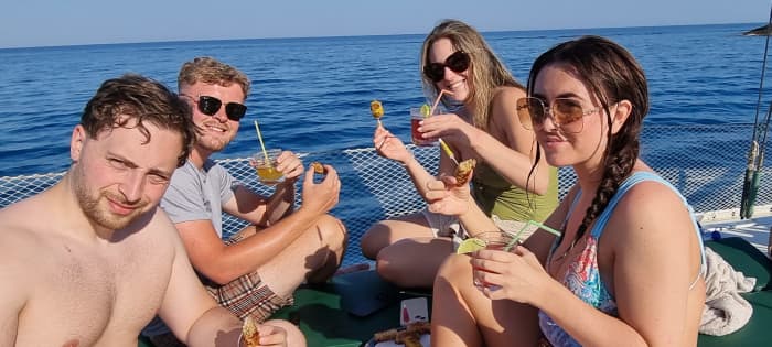 Rhodes Private Luxury Sailing Yacht – Sunset Cocktails, Champagne, Fresh Seasonal Fruits & Vietnamese Artisanal Snacks