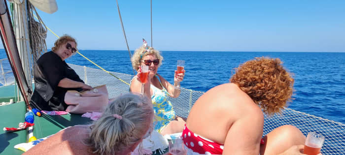 Rhodes Private Luxury Sailing Yacht Experience – Sail to Stunning Islands with Gourmet MediterAsian Lunch, Champagne & Cocktails and Premium wines