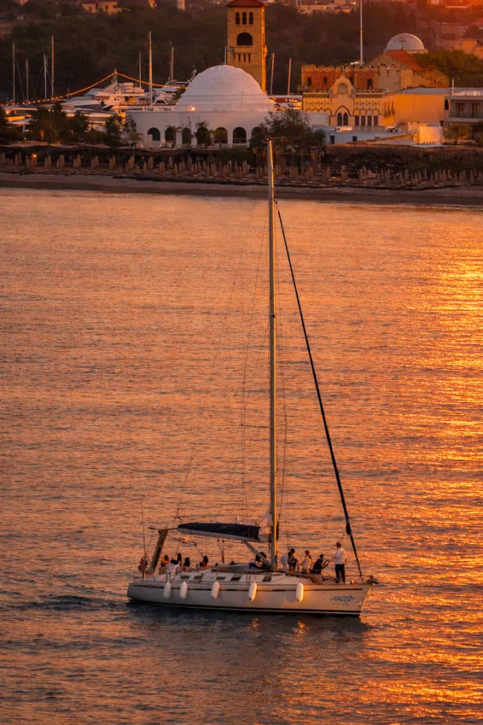 Rhodes Private Luxury Sailing Yacht – Sunset Cocktails, Champagne, Fresh Seasonal Fruits & Vietnamese Artisanal Snacks