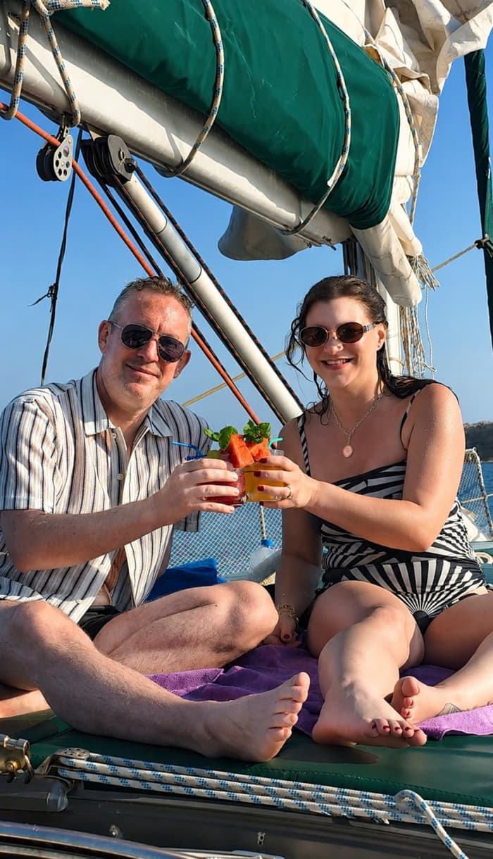Rhodes Private Luxury Sailing Yacht – Sunset Cocktails, Champagne, Fresh Seasonal Fruits & Vietnamese Artisanal Snacks