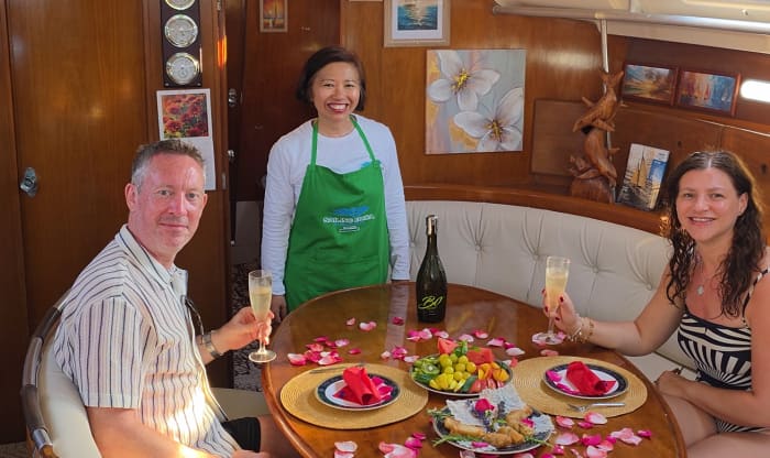 Rhodes Private Luxury Sailing Yacht – Sunset Cocktails, Champagne, Fresh Seasonal Fruits & Vietnamese Artisanal Snacks