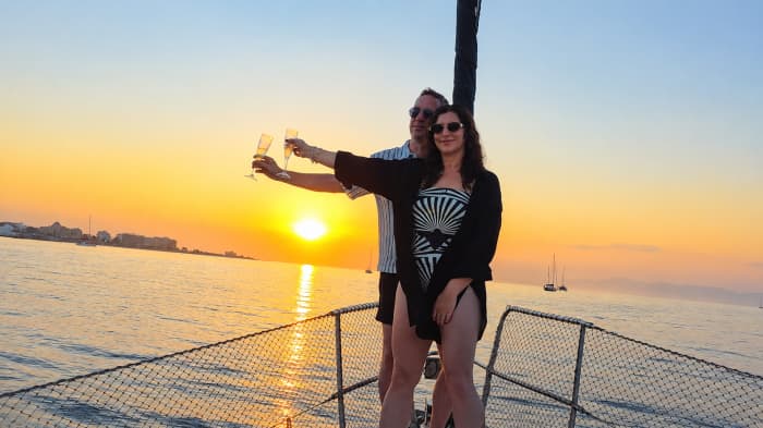 Rhodes Private Luxury Sailing Yacht – Sunset Cocktails, Champagne, Fresh Seasonal Fruits & Vietnamese Artisanal Snacks