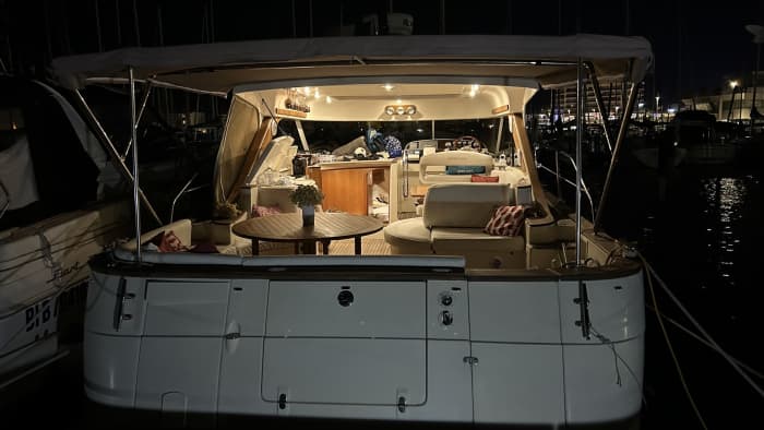 Sunset drinks and swimming at Aresquiers — 3 hours aboard a luxury speedboat
