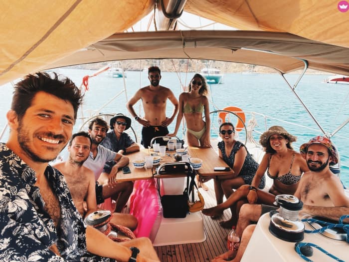 Secret coves in southern Ibiza: Sunset sailing with views of Es Vedrà