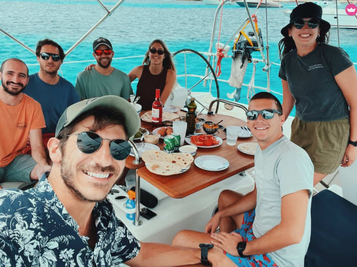 Secret coves in southern Ibiza: Sunset sailing with views of Es Vedrà