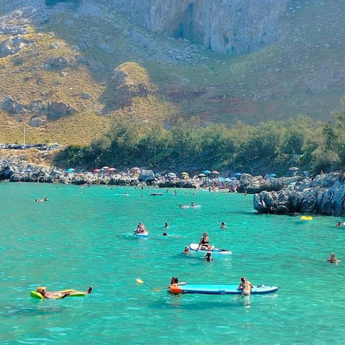 Volledige dag tussen het vrouweneiland Mondello en Capo Gallo en Grotta della Regina