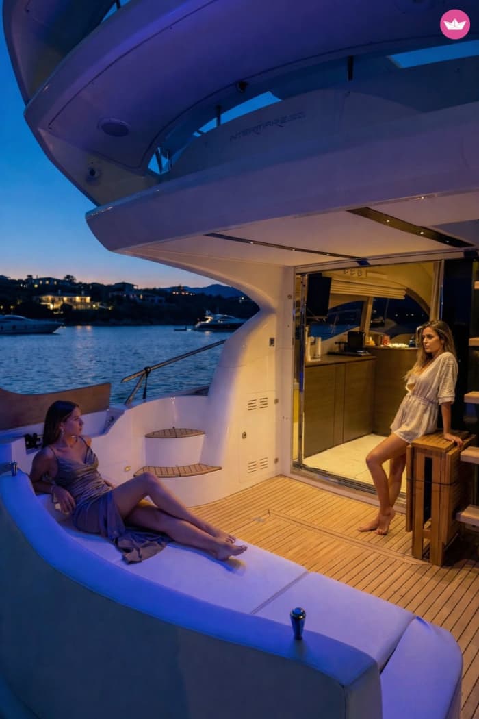 Crucero de lujo al atardecer: Un aperitivo de ensueño en la Costa Esmeralda