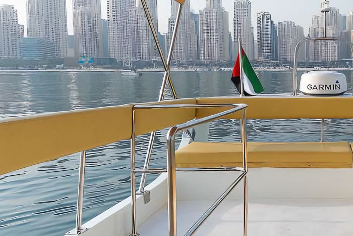 Experience Dubai Private 50ft Yacht 03 hours for up to 12 guest