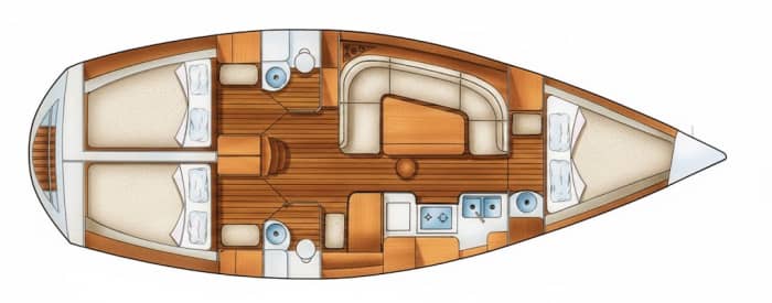 Jeanneau Sun Charm 39 – Segelbootverleih am Abend 19:00–23:00 Uhr
