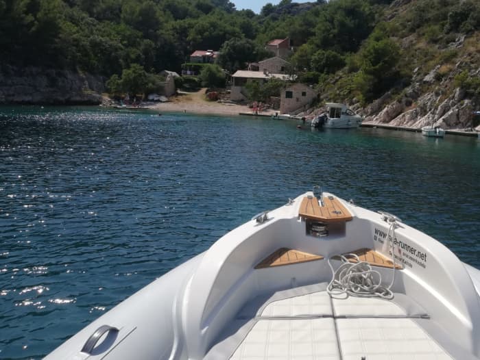 Blue lagoon, town Trogir, island Šolta and island Brač whole day private boat tour