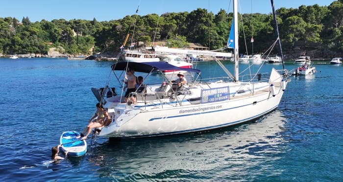 Całodniowa prywatna wycieczka jachtem z Dubrownika na Wyspy Elafickie – Koločep, Błękitna Jaskinia, plaża Sunj i Lopud