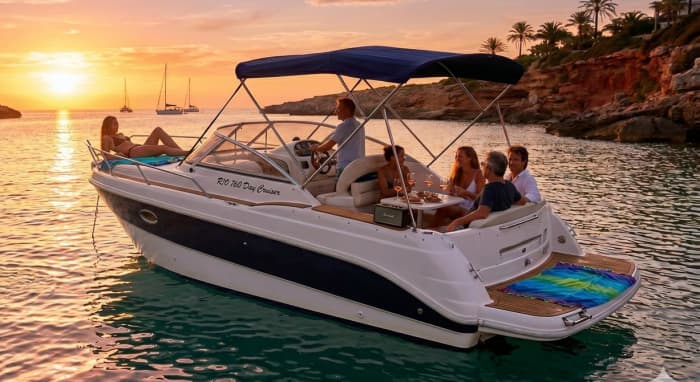 Passeio de barco ao pôr do sol em Maiorca