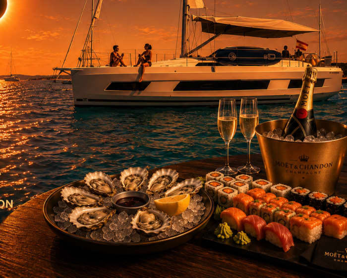 ECLIPSE AUGUST 12 PREMIUM WITH SUSHI, OYSTERS AND MOET CHANDON.