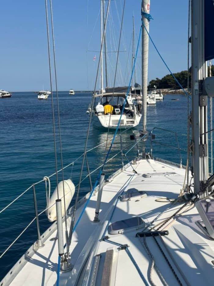 Einde van de zeildag in Villefranche-sur-Mer