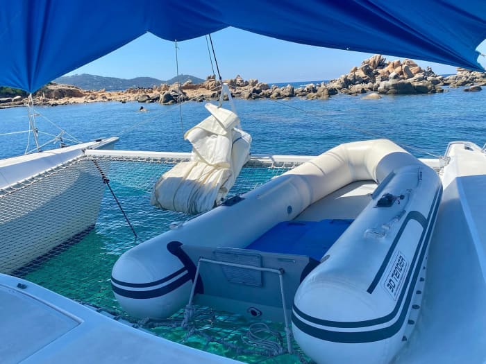 Admire the sunset on the Karma catamaran in Ajaccio