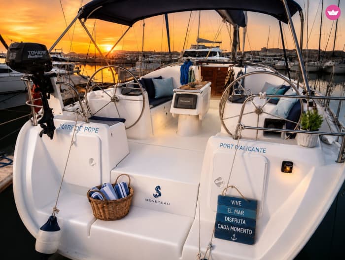 6-hour experience on a Cyclades 43.3 sailboat – An unforgettable day sailing along the Costa Blanca